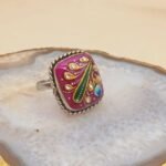 Amer Palace Agate Meenakari Ring - Image 2