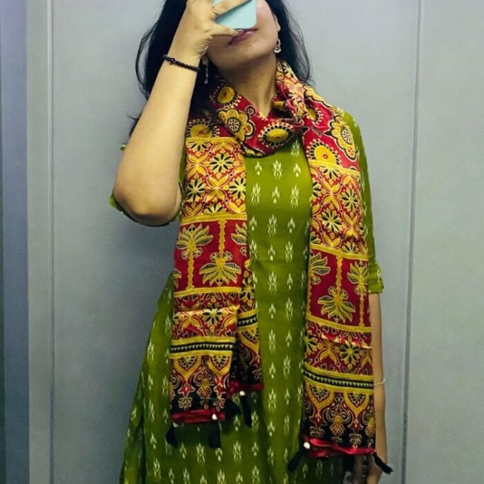 Anokhi Ajrakh Modal Silk Stole - Image 6