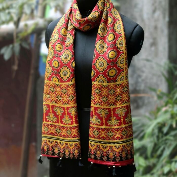 Anokhi Ajrakh Modal Silk Stole - Image 2