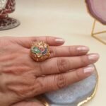 Chandni Bloom Agate Meenakari Ring