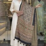 Desert Bloom Ajrakh Modal Silk Stole - Image 2