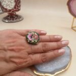 Gulab Mahal Agate Meenakari Ring