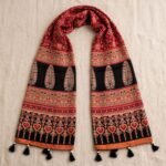 Gulabi Guldasta Ajrakh Modal Silk Stole - Image 5