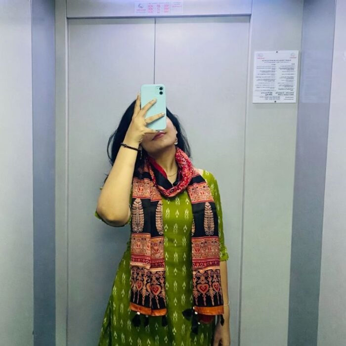 Gulabi Guldasta Ajrakh Modal Silk Stole - Image 6