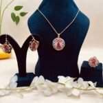 Gulistan Agate Meenakari Agate Jewelry Set