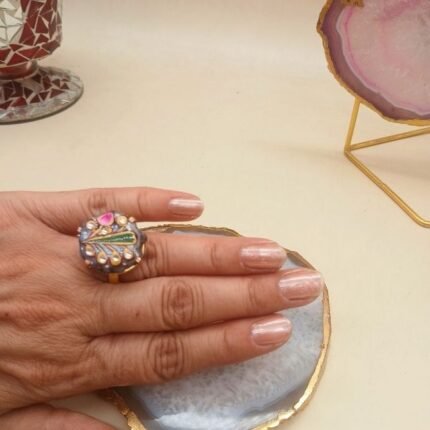 Gulistan Agate Meenakari Ring