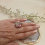 Heritage Bloom Agate Meenakari Ring