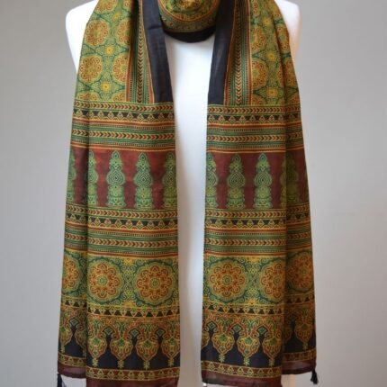 Heritage Hues Ajrakh Modal Silk Stole