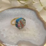 Jaipur Treasure Agate Meenakari Ring - Image 2
