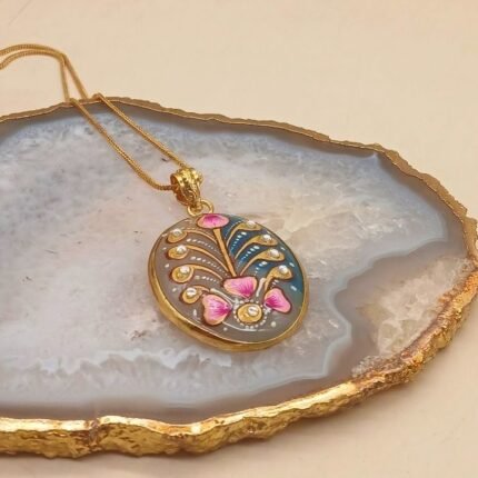 Jewel Caravan Meenakari Agate Necklace