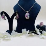 Kaarigari Meenakari Agate Jewelry Set