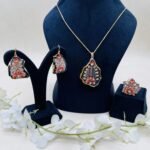 Kalaa Sutra Meenakari Agate Jewelry Set