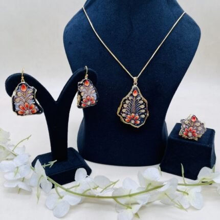 Kalaa Sutra Meenakari Agate Jewelry Set