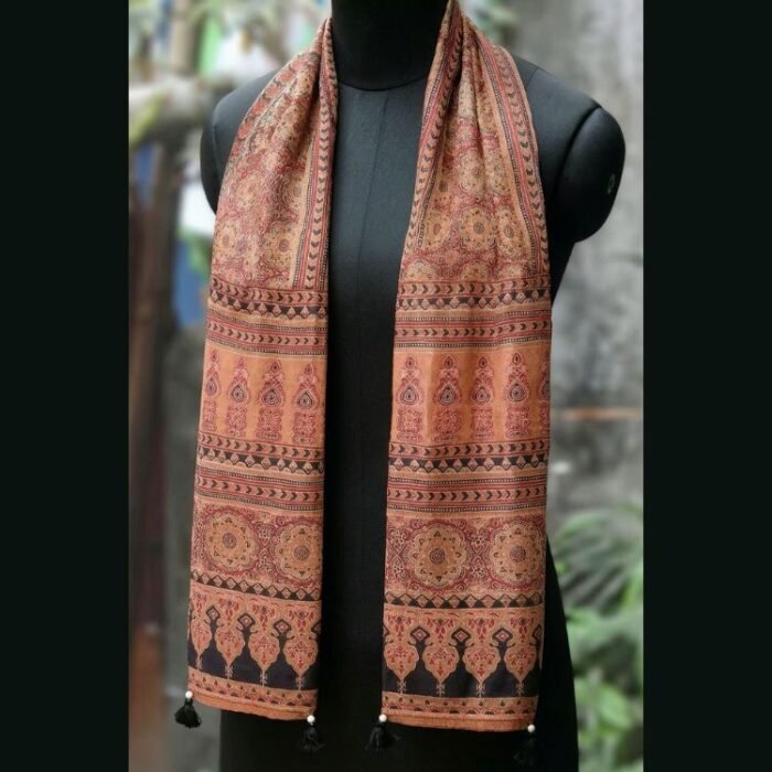 Kesar Kalpana Ajrakh Modal Silk Stole - Image 2