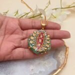 Kesariya Queen Meenakari Agate Necklace - Image 2