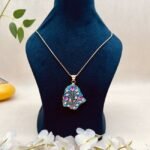 Lotus Garden Meenakari Agate Jewelry Set - Image 2