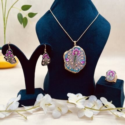 Maharani Heritage Meenakari Agate Jewelry Set