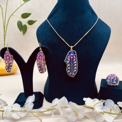 Maharani Garden Meenakari Agate Jewelry Set