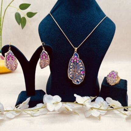 Maharani Grace Meenakari Agate Jewelry Set