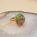 Mehfil Blossom Agate Meenakari Ring - Image 2