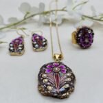 Mehfil Noor Meenakari Agate Jewelry Set - Image 2