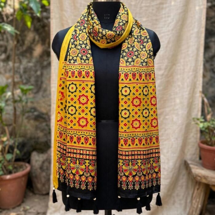 Mitti & Motif Ajrakh Modal Silk Stole - Image 2