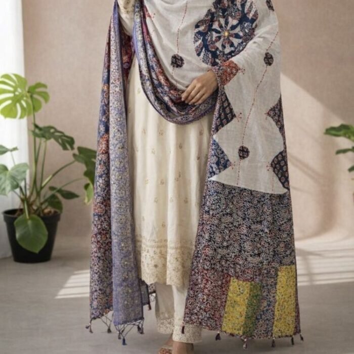 Mosaic Heritage Ajrakh Cotton Dupatta - Image 8