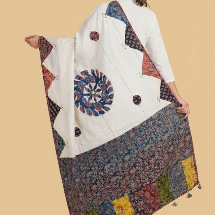 Mosaic Heritage Ajrakh Cotton Dupatta - Image 3