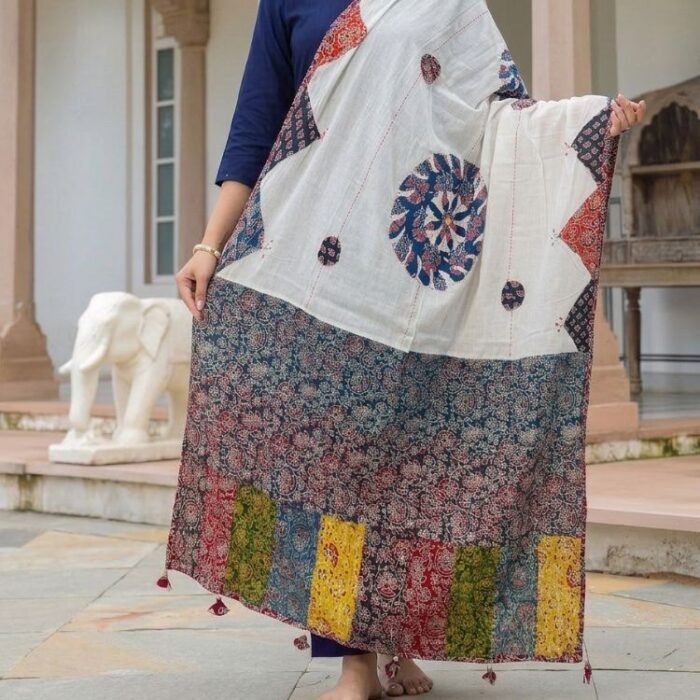 Mosaic Heritage Ajrakh Cotton Dupatta - Image 2