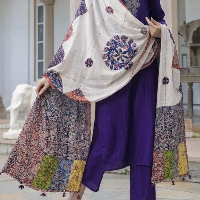 Mosaic Heritage Ajrakh Cotton Dupatta - Image 10