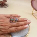 Noor Mahal Agate Meenakari Ring
