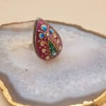 Noor Mahal Agate Meenakari Ring - Image 2