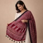 Noor-e-Ajrakh Modal Silk Stole - Image 3