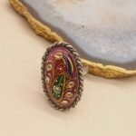 Pink Palace Agate Meenakari Ring - Image 2