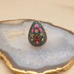 Rajputana Bloom Agate Meenakari Ring - Image 2