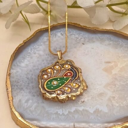 Rajputana Royale Meenakari Agate Necklace