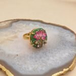 Rajsi Blossom Agate Meenakari Ring - Image 2