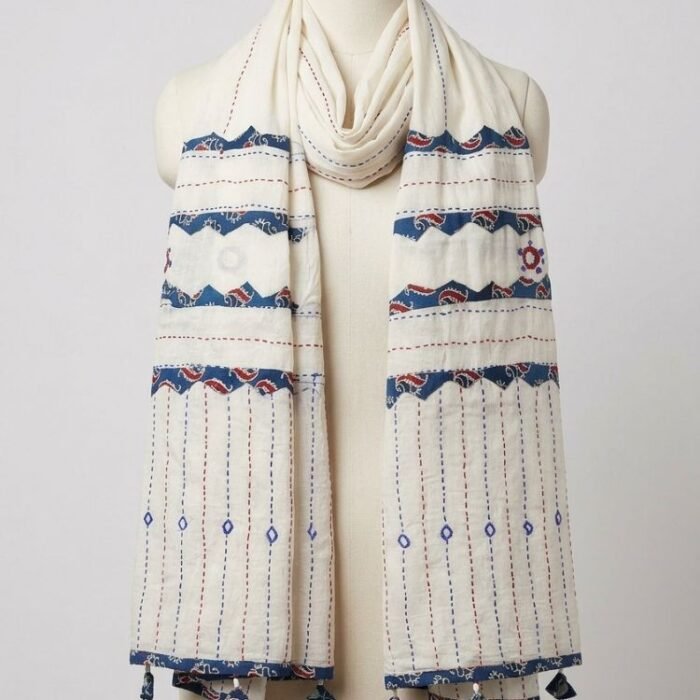 Rajwada Rang Ajrakh Cotton Dupatta - Image 10