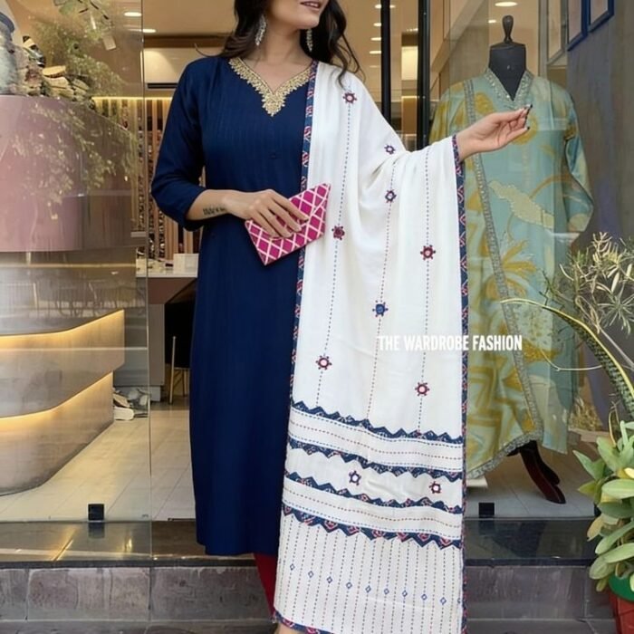 Rajwada Rang Ajrakh Cotton Dupatta - Image 8