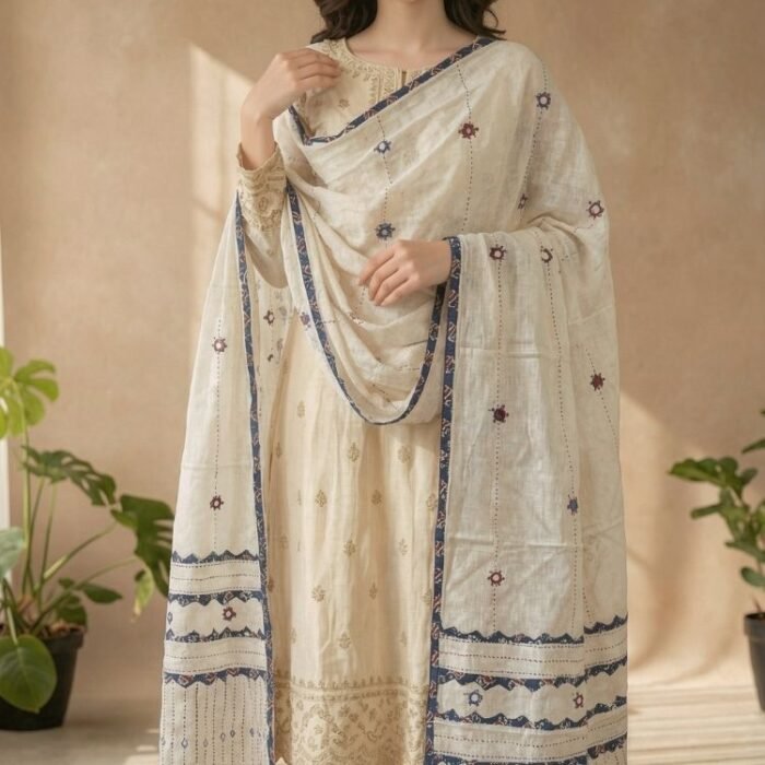 Rajwada Rang Ajrakh Cotton Dupatta - Image 7