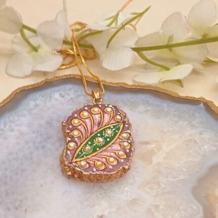 Rajwada Treasure Meenakari Agate Necklace