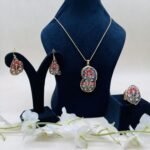Rangmanch Meenakari Agate Jewelry Set