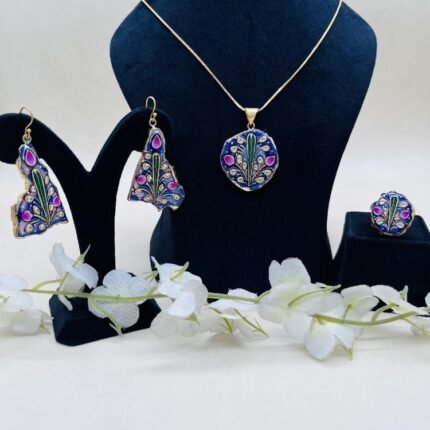 Rangrez Treasure Meenakari Agate Jewelry Set