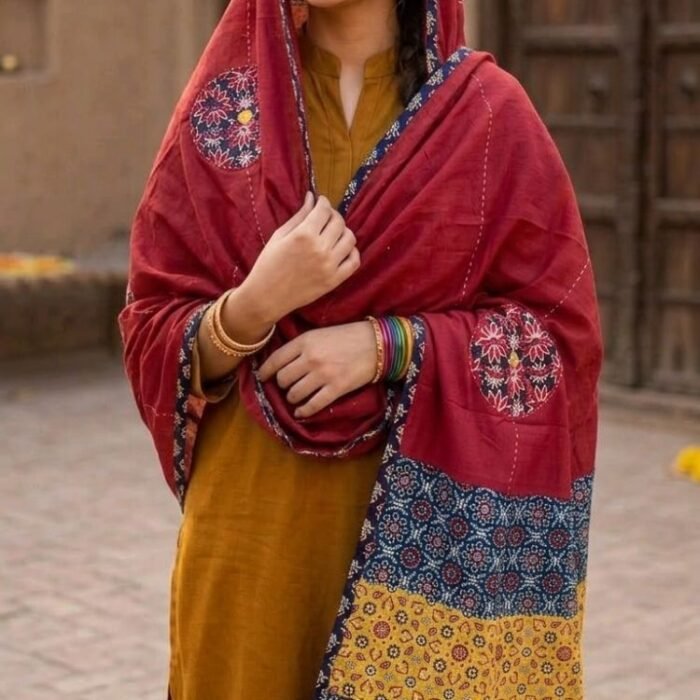 Rangrezana Ajrakh Cotton Dupatta - Image 2