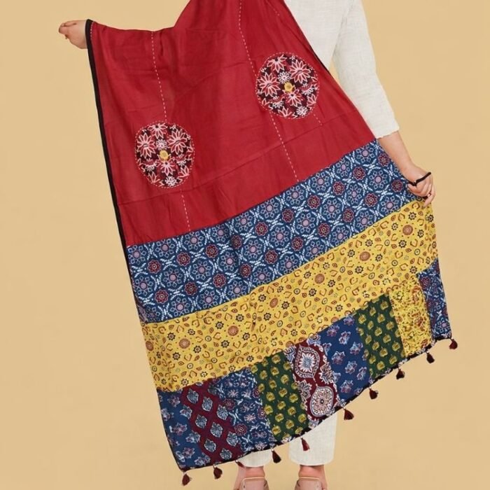Rangrezana Ajrakh Cotton Dupatta - Image 7