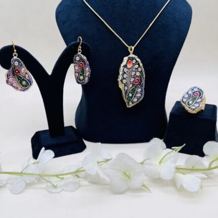 Rangriti Meenakari Agate Jewelry Set