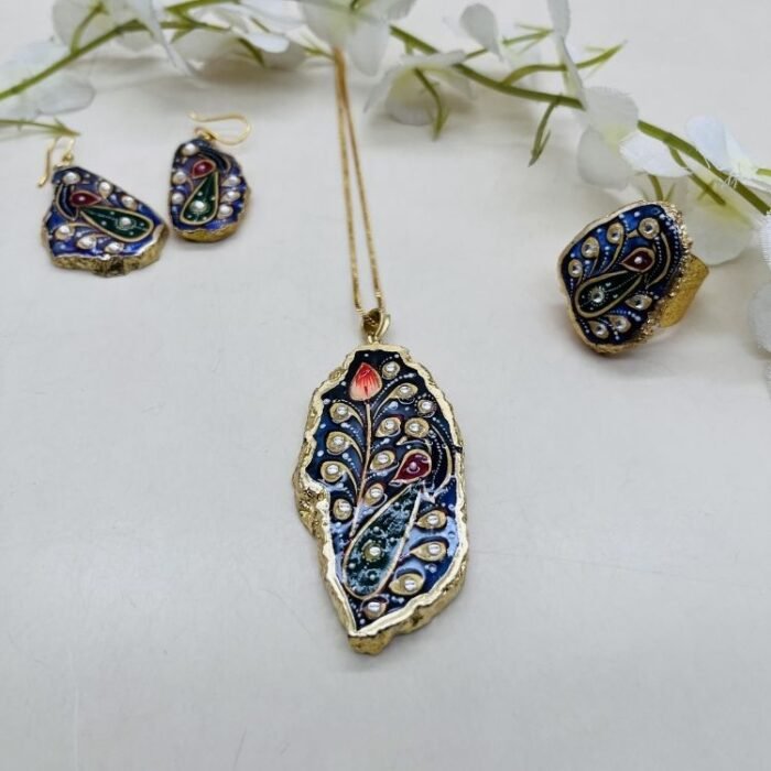 Rangriti Meenakari Agate Jewelry Set - Image 2