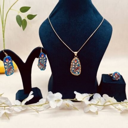 Rani Saheba Meenakari Agate Jewelry Set