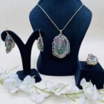 Rooh-e-Rang Meenakari Agate Jewelry Set