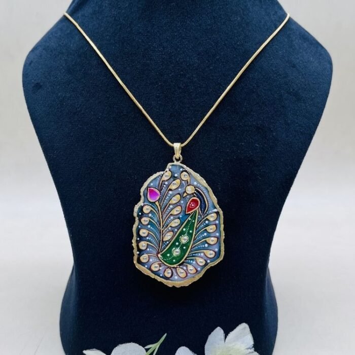 Rooh-e-Rang Meenakari Agate Jewelry Set - Image 3